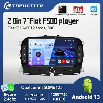 TOPHATTER Для FIAT 500 2016 - 2019 7 дюймов Android Авто Авто Мультимедийный Плеер Радио Carplay Стерео