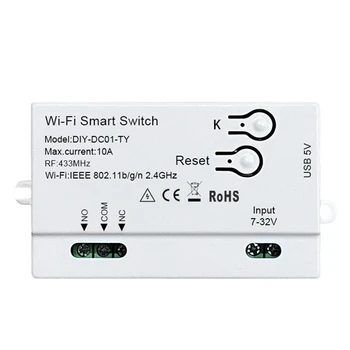 Tuya Wi-Fi Smart Switch DIY Таймер 1CH 7-32V USB 5V 2.4G Wifi Smartlife Модуль домашней автоматизации для Alexa Google Home IFTT
