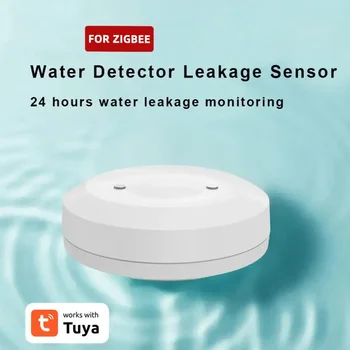 Tuya Zigbee Датчик воды Приложение Smart Life Мониторинг протечки воды Погружной датчик затопления Работа с крановым клапаном Zigbee Automation