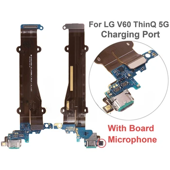 USB зарядное устройство Зарядка Порт Плата Гибкий кабель Микрофон Для LG V60 ThinQ 5G V600TM V600AM Зарядный разъем Гибкий кабель Запасные части