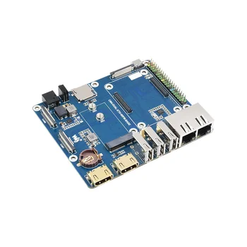 Waveshare для Raspberry Pi CM4 ETH Box Wifi6 Плата расширения с двумя сетевыми портами с корпусом для вычислительного модуля 4 Lite / разъем EMMC США