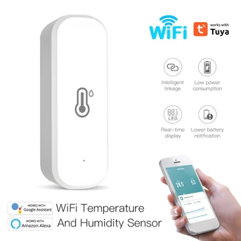 Wifi / Smartlife Умный датчик температуры и влажности Tuya Термометр Гигрометр Приложение Голосовое управление Работа с Alexa Google Home