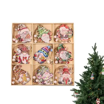 Wood Gnome Decors For Christmas Износостойкие елочные украшения Деревянные гномы Рождественские украшения для рождественских елок Камины