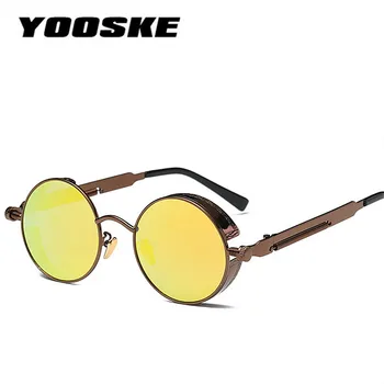 YOOSKE Новое в стиле стимпанк Солнцезащитные очки Стимпанк Мода Мужчины Ретро Солнцезащитные очки Солнцезащитные очки для женщин