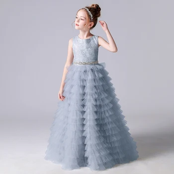 YZYmanualroom Детские вечерние платья, платья принцесс, элитные фортепианные платья для девочек, пышные марлевые платья для тортов