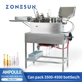 ZONESUN Машина для розлива и укупорки жидкостей ZS-FSAB2 Автоматический пользовательский наполнитель ампул малого объема для косметической эссенции