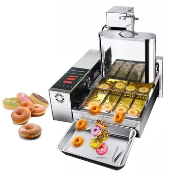  Автоматический производитель пончиков Электрическая коммерческая машина для изготовления пончиков Автоматическая машина для нагрева пончиков из нержавеющей стали
