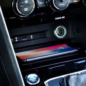 Автомобильное беспроводное зарядное устройство для телефона для Volkswagen Tharu 2019 Volkswagen Tiguan L 2018-2019 Smart iPhone Max Huawei Samsung Быстрое зарядное устройство