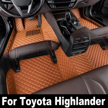 Автомобильные коврики для Toyota Highlander Семь мест 2015 2016 2017 2018 2019 2020 2021 Пользовательские автомобильные накладки для ног Аксессуары для интерьера