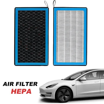 Автомобильный воздушный фильтр HEPA Кондиционер для Tesla Model 3 Model Y Воздухоочиститель с высоким расходом, с активированным углем, 2 шт.