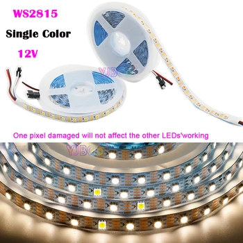 Адресная белая/теплая светодиодная лента WS2815 Одноцветная одноцветная лента WS2811 IC Пиксельная световая лента постоянного тока 12 В 30/60/144 светодиодов/м SMD 5050 Smart Bar