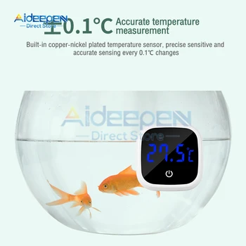  Аквариумный самоклеящийся термометр ЖК-дисплей Цифровой аквариум Мини-термометры Монитор с большим экраном Измеритель температуры террариума0-60°C