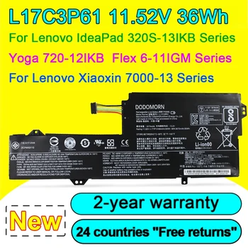 Аккумулятор ноутбука L17C3P61 для Lenovo IdeaPad 320S-13IKB Xiaoxin 7000-13 Yoga 720-12 720-12IKB 330-11IGM Flex 6-11IGM Бесплатная доставка