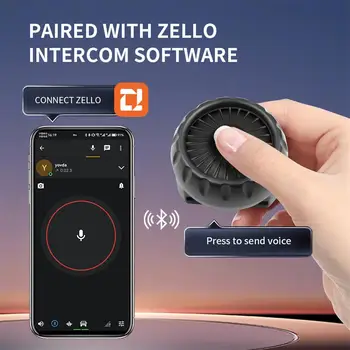  Беспроводной контроллер кнопочного переключателя PTT, совместимый с Bluetooth для голосового домофона Zello (без батареи)  Беспроводной контроллер кнопочного переключателя PTT, совместимый с Bluetooth для голосового домофона Zello (без батареи) 4