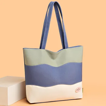  большая сумка, модная и простая сумка через плечо в корейском стиле, сумочка матери большой емкости.