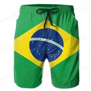 Бразилия Флаг Доска Шорты Мужская мода Купальники Шорты Багажник Спортивная одежда Брюки Мужские трусы Купальник Детский пляж Короткий бразильский флаг