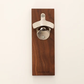  Винтажная настенная открывалка для бутылок Креативный американский металлический ретро деревянный пивной штопор Высококачественная кухня Украшение дома NJ308
