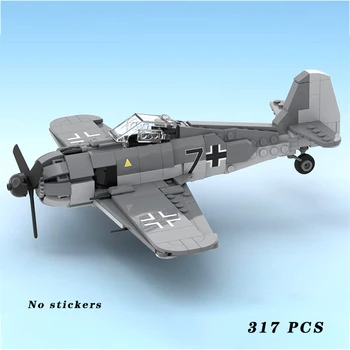 Военная техника Fw 190 A-8 Истребители-бомбардировщики MOC Строительный блок Сборка модели Дисплей Игрушки Детские рождественские подарки
