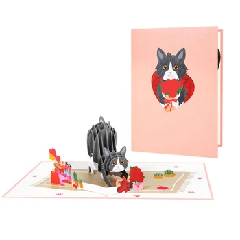 Всплывающая юбилейная открытка 3D Поздравительные открытки ручной работы на день рождения и день святого Валентина