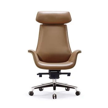  Высокая спинка Поворотный эргономичный металлический каркас Регулируемое кожаное офисное кресло для руководителей