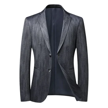 Высококачественный блейзер Мужская деловая одежда в британском стиле Деловая повседневная элегантная мода высокого класса Простой джентльменский пиджак