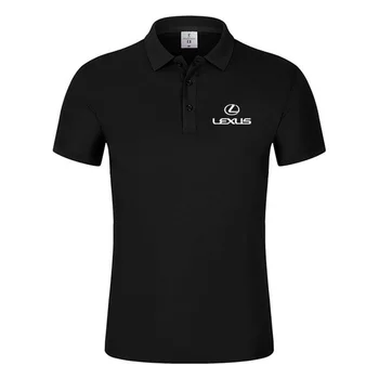 Высококачественный гоночный костюм L-Lexus для мужчин и женщин Футболка Деловая рубашка Однотонная рубашка POLO Лацкан