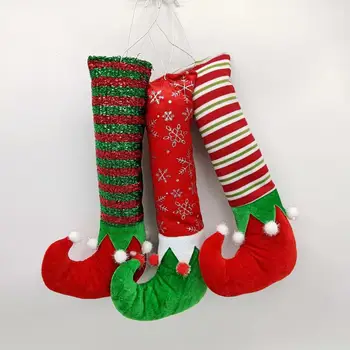 Высококачественный кулон ноги эльфа красочный нетканый материал украшения для ног эльфа праздничные рождественские елочные украшения для дома на рождество