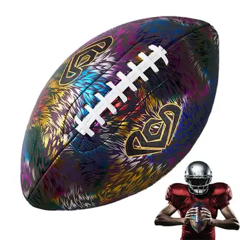 голографический светящийся отражающий футбольный мяч размера 6/9 PU кожаный тренировочный мяч светящиеся мячи для американского футбола и регби