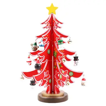 Деревянные украшения для рождественской елки Мини-украшения для рождественской елки Деревянные рождественские елки Настольное украшение для спальни Дома Бары