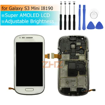 Для Samsung Galaxy S3 Mini LCD Display Screen Сенсорный дигитайзер в сборе с рамкой I8190 i8190N i8195 i8200 Запасные части