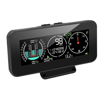 Для всех автомобилей M60 Автомобильный GPS HUD Спидометр Интеллектуальный инклинометр Дисплей скорости бездорожья Наклон Тангаж Угол Компас