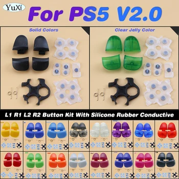 Для контроллера PS5 L1 R1 L2 R2 Триггерные кнопки и силиконовая резина Проводящая крестовина Клавиатуры Пружины для PlayStation 5 V2.0 BDM-020