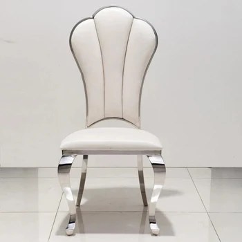  Европейская спинка Обеденные стулья Роскошная мебель для гостиной Кожаный стул для ресепшн на заказ Современный обеденный стул для ресторана U