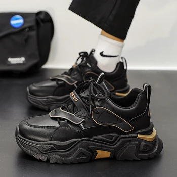Женские кроссовки на платформе 2023 Новая повседневная удобная однотонная обувь на шнуровке для женщин Модные прочные мужские теннисные туфли