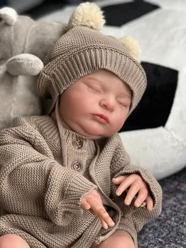 Закончена 19-дюймовая реалистичная кукла новорожденного Reborn Спящая Лаура Мягкое тело 3D скин с видимыми венами Реалистичная кукла Bebe Reborn