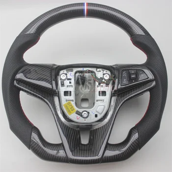 Замена рулевого колеса из настоящего углеродного волокна с кожей для Chevrolet Cruze 2009-2015