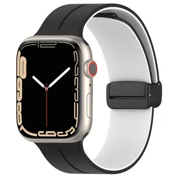 Замена силиконовой магнитной застежки для IWatch Bands Спортивный браслет для Apple Watch Band Series Ultra 8 7 6 5 4 3 2 1 SE