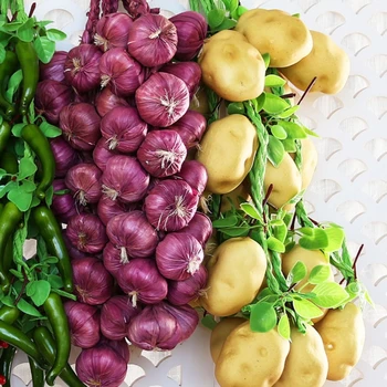 Изысканная симуляция овощного картофеля струнная подвеска из искусственного картофеля для сада