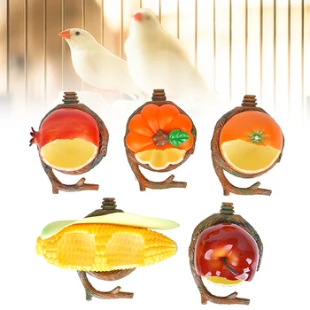 Интересная кормушка для птиц в форме фруктов Оранжевый гранат Еда Вода Кормушка для кормления Анти Падение Прочные товары для домашних животных