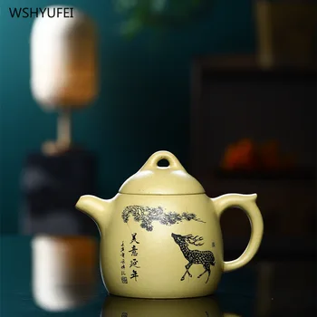 Исинский чайник Оригинальная грязь рудного сечения Цинь Цюань Пурпурный глиняный горшок Чайник ручной работы в китайском стиле чайник чайник 250 мл