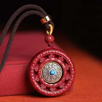 Киноварное ожерелье Кулон Монета Ожерелье Талисман Амулет Мужские женские украшения со шнуром