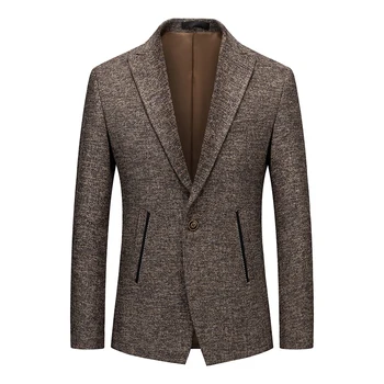 Классические простые пиджаки на одной пуговице для мужчин Slim Fit Gentleman Autumn Quality Easy Care Business Casual Premium Terno Masculino