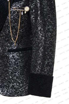Классический черный цветочный приталенный костюм на заказ мужские костюмы 2023 Свадебные костюмы для жениха Смокинги 2 шт. Костюмы жениха Шафер Классический черный цветочный приталенный костюм на заказ мужские костюмы 2023 Свадебные костюмы для жениха Смокинги 2 шт. Костюмы жениха Шафер 3
