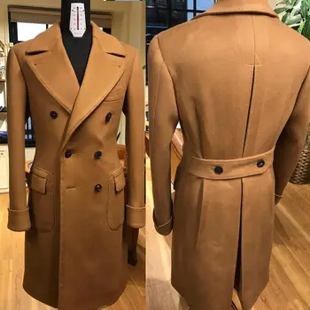 Классическое двубортное шерстяное пальто мужское толстое пальто с остроконечными лацканами на заказ повседневное зимнее теплое пальто