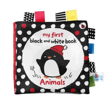 Книги о животных Игрушки для новорожденных Ткань Черно-белая детская для детей Высококонтрастная детская