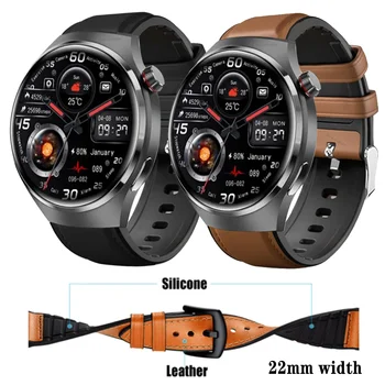 Кожаный силиконовый браслет для Huawei Watch GT 4 Pro Ремешок на запястье для Amazfit GTR 4 / Huawei Watch GT 2 Pro / GT2 46 мм / GT 4