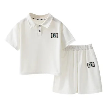 Комплект одежды для мальчиков Детская футболка с короткими рукавами + шорты 2шт Наряды Лето От 1 до 10 лет Детский спортивный повседневный костюм