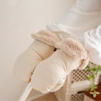  корейские детские перчатки для коляски утолщают водонепроницаемый теплый ветрозащитный мягкий чехол для ручки коляски для мамочки Свободный размер