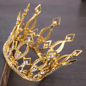 Король Королева Круг Хрустальные украшения для волос Индивидуальность Короны королевы, чтобы скрасить ваши дни