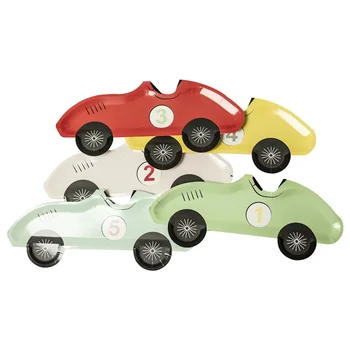 Красочный цифровой одноразовый лоток для бумаги в форме автомобиля Kid Happy Racing Car Theme Birthday Party Decors Одноразовые бумажные тарелки